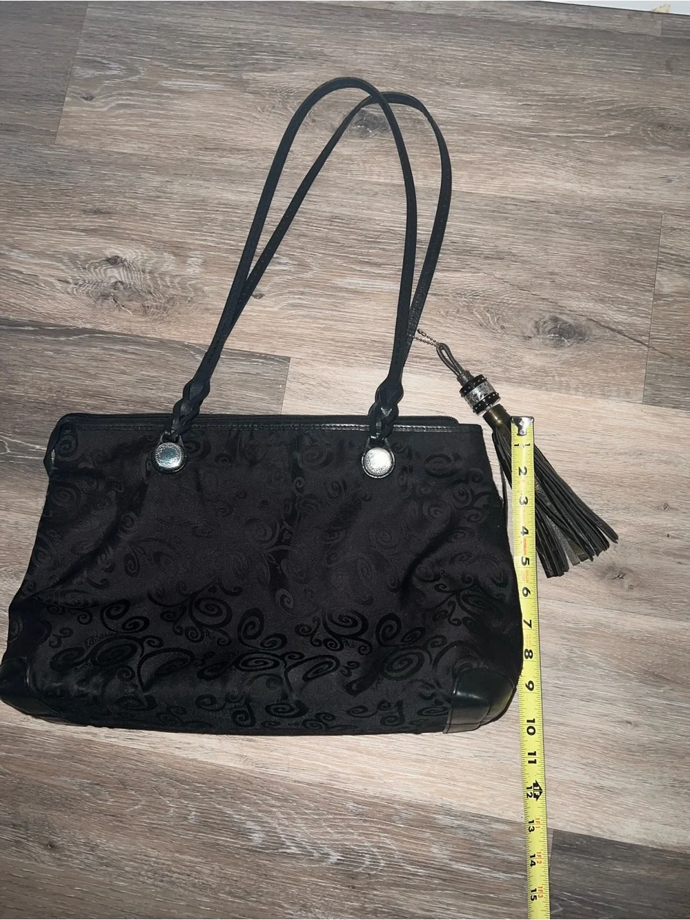 Brighton Mevelyn Jacquard Black Tote Shoulder Handbag